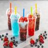 [40 Sets - 24 Oz] Crystal Clear PET Plastic Cups With Dome lids & Straws for Iced Coffee, Cold Drinks, Milkshake, Slush Cup, Smoothy's, Slurpee, Party's, Plastic Disposable Cups view 3