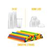 [40 Sets - 24 Oz] Crystal Clear PET Plastic Cups With Dome lids & Straws for Iced Coffee, Cold Drinks, Milkshake, Slush Cup, Smoothy's, Slurpee, Party's, Plastic Disposable Cups view 4
