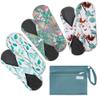 7pcs Set 1 pc Mini Wet Bag +6pcs Absorbent Reusable Sanitary Pads/Washable Cloth Menstrual Pads(Summer,S)