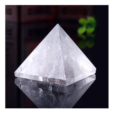 ZTBH Crystal Pyramid Natural White Crystal Pyramid Ornaments Rough Crystal Energy for Energy Generator, Meditation Healing Crystals (Size : 6.5cm)