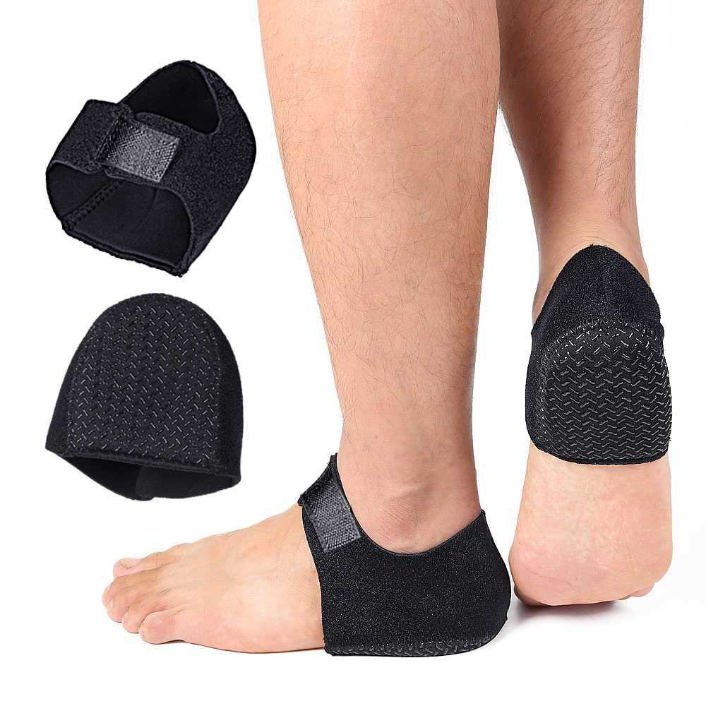 1 Pair Gel Heel Cups Heel Pain Relieve-Anti Slip Heel Protector Heel Cushion Pad for Heel Tingling (Black, S: US Women`s 6-9)