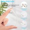 Tondiamo 100 Pcs Baby Tongue Cleaner for 0-36 Months Bulk Disposable 3D Soft Infant Baby Mouth Oral Cleaner with 3 Pieces Finger Toothbrush for Newborn Individually Wrapped Oral Cleaning Stick view 2