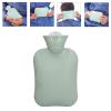 Hot Water Bottle Thickened Water Injection 500ml Warm Water Bag for Warm Feet Cold Portable 7.9 x 4.9in(green) view 4