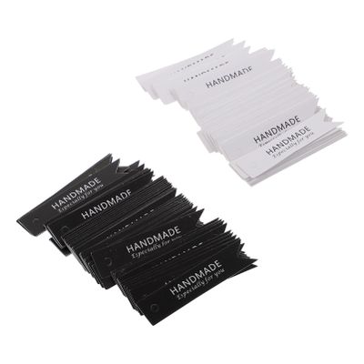 Healifty Handmade Candle Hanging Tags 100Pcs Paper Tags for DIY Candle Making Craft Projects and Wrapping Decorations Black and White