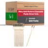 8.4 Inch Shiny Gold Plastic Dinner Forks, 300 Count - Elegant and Heavy Duty Disposable Cutlery, BPA-Free, Recyclable, Eco-Friendly Gold Flatware for Weddings, Parties, and Events, Bulk Set view 1
