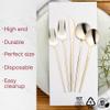 Disposable Plastic Cutlery Set - Disposable Heavy Duty Flatware Silverware, Party Supplies for Wedding & All Occasions (Gold, Dessert Spoons (300 Spoons)) view 2