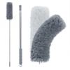 BOOMJOY Microfiber Feather Duster with 100 inches Extension Pole, Dusters for Cleaning High Ceiling, Fan, Blinds, Furniture, Dark Grey view 1