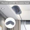 BOOMJOY Microfiber Feather Duster with 100 inches Extension Pole, Dusters for Cleaning High Ceiling, Fan, Blinds, Furniture, Dark Grey view 4