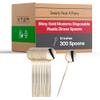 300-Pack Shiny Gold Plastic Dinner Spoons - 8.1 Inch Heavy-Duty Disposable Spoons, Elegant BPA-Free and Recyclable Flatware, Perfect for Weddings, Parties, Soups, and Desserts, Bulk Cutlery Set view 1