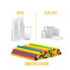 [40 Sets - 24 Oz] Crystal Clear PET Plastic Cups With Flat lids & Straws for Iced Coffee, Cold Drinks, Milkshake, Slush Cup, Smoothy's, Slurpee, Party's, Plastic Disposable Cups view 4