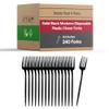 Disposable Plastic Cutlery Set - Disposable Heavy Duty Flatware Silverware, Party Supplies for Wedding & All Occasions (Black, Forks (480 Forks)) view 1