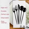 Disposable Plastic Cutlery Set - Disposable Heavy Duty Flatware Silverware, Party Supplies for Wedding & All Occasions (Black, Forks (480 Forks)) view 2
