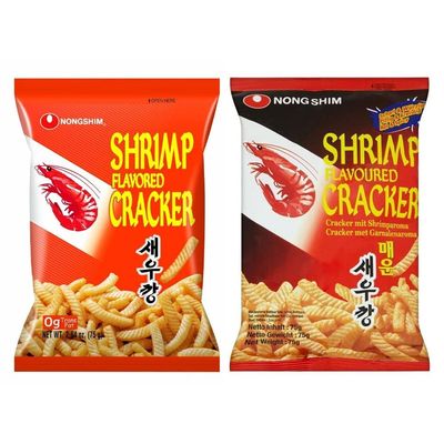 Nongshim Shrimp Crackers Set (Original Flavor + Spicy Flavor) 2 pack