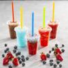 [40 Sets - 12 Oz] Crystal Clear Plastic PET Cups With Flat lids & Straws for Iced Coffee, Cold Drinks, Milkshake, Slush Cups, Smoothy's, Slurpee, Party's, Plastic Disposable Cups view 2