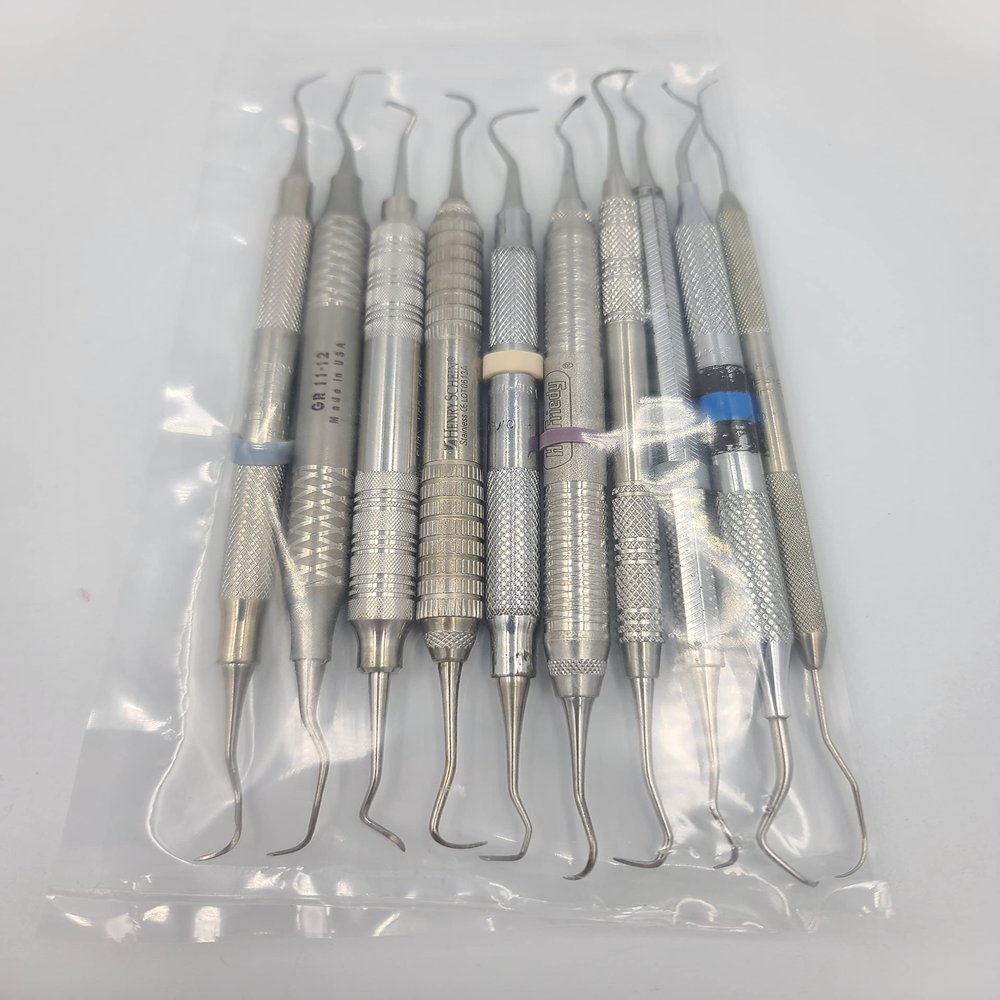 10 Pack of Premium Brand Quality, Refinished Professional Metal Dental Picks, Assorted