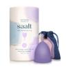 Saalt Soft Menstrual Cup  Reusable Period Cup  Made for Comfortable, Leak-Free Protection Up to 12 Hours  BPA & Latex Free  Includes Cup & Carry Bag (Regular, Mountain Iris) view 1