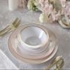 " OCCASIONS " 120 Plates Pack, Heavyweight Disposable Wedding Party Plastic Bowls (14 oz Soup Bowl, Ritz Blush & Gold) view 3