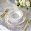 " OCCASIONS " 120 Plates Pack, Heavyweight Disposable Wedding Party Plastic Bowls (14 oz Soup Bowl, Ritz Blush & Gold) view 4