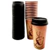 12 Oz. Disposable Paper Coffee Cup Set Restaurant Grade,100-Pack Premium Coffee Cups with Black Lids,Disposable Designer Cups For Hot Drinks At Kiosks, Grab 'n Go Cup and Lid Set, Travel Lid, White view 1