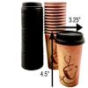 12 Oz. Disposable Paper Coffee Cup Set Restaurant Grade,100-Pack Premium Coffee Cups with Black Lids,Disposable Designer Cups For Hot Drinks At Kiosks, Grab 'n Go Cup and Lid Set, Travel Lid, White view 3