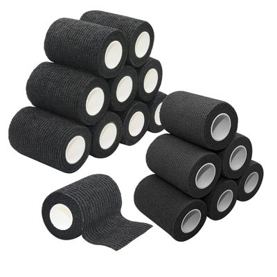 [16 Pack-3" x5Yards] MINGYUE Self Adhesive Bandage Wrap,Athletic Tape,Sports Tape,Wrist and Ankle Wrap Tape,Cohesive Bandage for Vet Tape(Black)