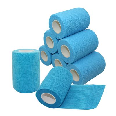 [8 Pack-3" x5Yards] MINGYUE Self Adhesive Bandage Wrap,Athletic Tape,Sports Tape,Wrist and Ankle Wrap Tape,Cohesive Bandage for Vet Tape(Light Blue)