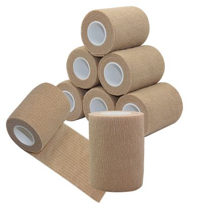 [8 Pack-3" x5Yards] MINGYUE Self Adhesive Bandage Wrap,Athletic Tape,Sports Tape,Wrist and Ankle Wrap Tape,Cohesive Bandage for Vet Tape(Skin Color)