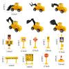 27 PCS Mini Construction Vehicles Cake Decoration Set Truck Road Sign Cake Toppers Construction Birthday Party Supplies view 2