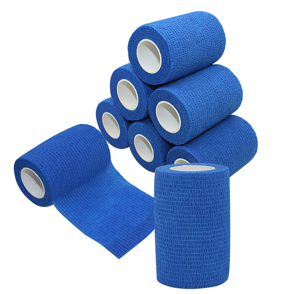 [8 Pack-3" x5Yards] MINGYUE Self Adhesive Bandage Wrap,Athletic Tape,Sports Tape,Wrist and Ankle Wrap Tape,Cohesive Bandage for Vet Tape(Blue)