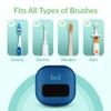Bril UV-C Toothbrush Cleaner and Holder  Wall Mounted Toothbrush Head Cover, Electric & Manual Brush Cleaner Cover Case with Magnetic Mount, Portable, Durable, Rechargeable, Universal Fit  Navy view 3