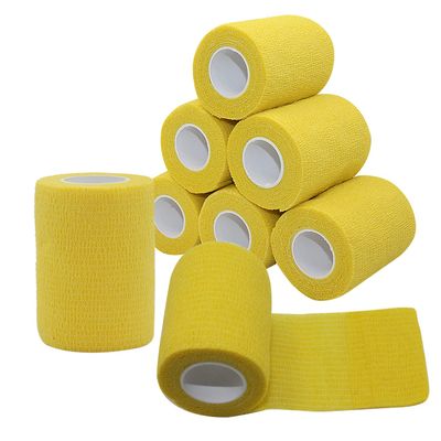 [8 Pack-3" x5Yards] MINGYUE Self Adhesive Bandage Wrap,Athletic Tape,Sports Tape,Wrist and Ankle Wrap Tape,Cohesive Bandage for Vet Tape(Yello)