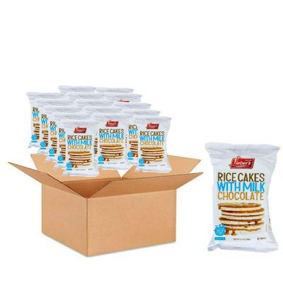 Rice Cakes with Milk Chocolate, Dairy, Gluten Free, Kosher, Low Calorie Snacks, 3.1 oz, Pack of 16