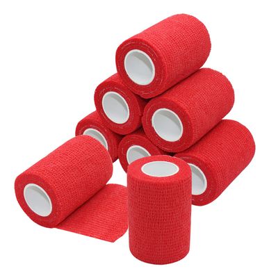 [8 Pack-3" x5Yards] MINGYUE Self Adhesive Bandage Wrap,Athletic Tape,Sports Tape,Wrist and Ankle Wrap Tape,Cohesive Bandage for Vet Tape(Red)