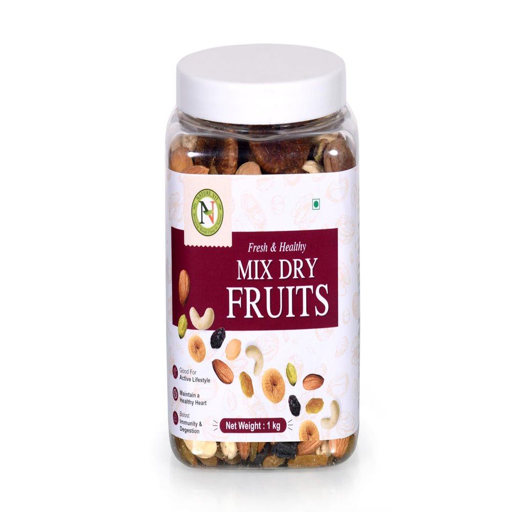 NatureVit Mix Dry Fruits and Nuts, 1 Kg [Almonds, Cashews, Raisins, Dry Figs, Pistachios, Walnut Kernels] Healthy Gift Hamper for Every Occasion Fresh and Healthy Dry Fruits