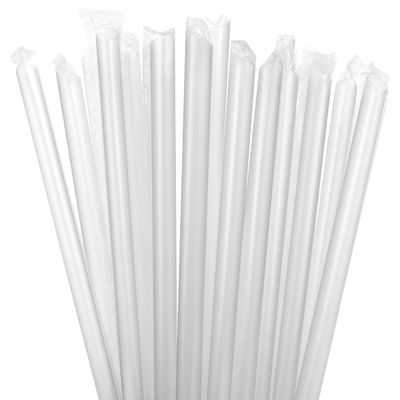 RENYIH 100 Pcs Clear Boba Straws Jumbo Smoothie Straws,Individually Wrapped Disposable Plastic Large Wide-mouthed Milkshake Drinking Straws(0.43" Wide X 9.45" Long)