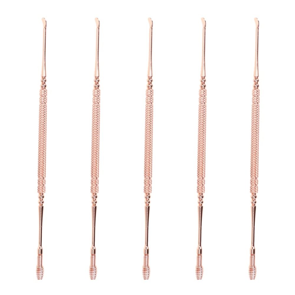 5pcs Ear Cleaning Tool Sturdy Dual-Head Spring Ear Spoons Ergonomic Design Durable Convenient for Home Use