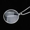 Hanging Magnifier, Mini Portable 5X Magnifier Necklace, Novelty Unisex Monocle, loupe Chain Jewelry Magnifier with Pendant Optical Lens, Increases Eyesight(Silver) view 4