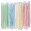 Flexible Plastic Straws Individually Wrapped 200 Pack - Striped Multi Colored BPA-Free Disposable Bendy Straw 8" Long - by DuraHome view 3