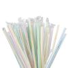 Flexible Plastic Straws Individually Wrapped 200 Pack - Striped Multi Colored BPA-Free Disposable Bendy Straw 8" Long - by DuraHome view 4