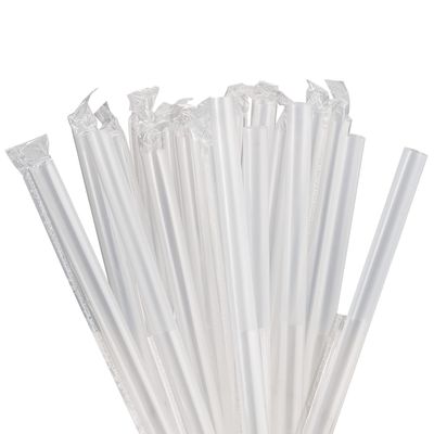 Jumbo Clear Milkshake Straws Individually Wrapped, 100 Pack, Extra Wide Smoothie 0.47" Disposable Fat Boba Tea Straw, BPA Free, Extra Durable Restaurant Quality - by DuraHome