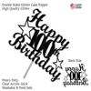 100 Birthday Black Glitter Cake Topper, 100th Party Decoration Ideas, Premium Quality, Sturdy Doubled Sided Glitter, Acrylic Stick. Made in USA view 3