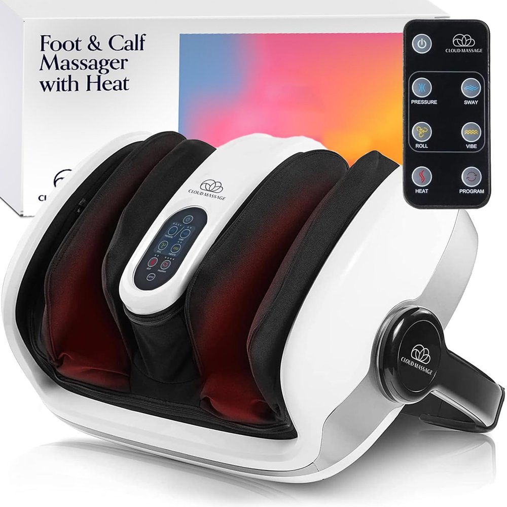 Cloud Massage Shiatsu Foot Massager with Heat Deep Kneading for Pain Relief Perfect for Fathers Day, Circulation & Relaxation Ideal for Plantar Fasciitis, Neuropathy & Arthritis