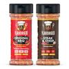 Barbeque Rubs Combo Pack of 2, Dry Rub Gift Set - Original BBQ, and Steak & Chop - Premium All Natural & Healthy Spice Blend - Flavor God Seasonings view 1