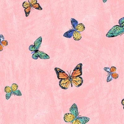 Andover Lovebirds 9863 E Pink Butterflies