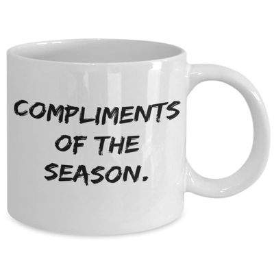 Compliments of the Season 11-15oz Coffee Mug-Tea Cup-Hot Cocoa-Hot Chocolate - Black