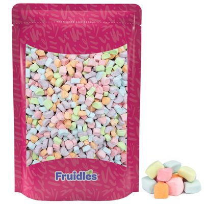 Fruidles Multicolor Mini Dehydrated Marshmallows in Resealable Bag - Mini Marshmallow Bits for Great Toppings (1 Pound)