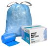 Plasticplace Custom Fit Trash Bags, Compatible with simplehuman Code K (100 Count) Tinted Blue Drawstring Garbage Liners 10 Gallon / 38 Liters, 24" x 28" view 1