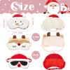 3 Pieces Christmas Eye Masks for Boys and Girls Sleeping Mask for Kids Sleep for Christmas, Santa Snowman Reindeer Cute Soft Plush Blindfold Gifts for Children Family Party Present view 2