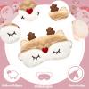 3 Pieces Christmas Eye Masks for Boys and Girls Sleeping Mask for Kids Sleep for Christmas, Santa Snowman Reindeer Cute Soft Plush Blindfold Gifts for Children Family Party Present view 3