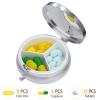 3 Pack Pill Box, Small Pill Case for Purse & Pocket, Cute Travel Medicine Organizer, Portable Medicine Container Holder to Hold Vitamins, Medication, Fish Oil & Supplement, Beach & Galaxy view 3